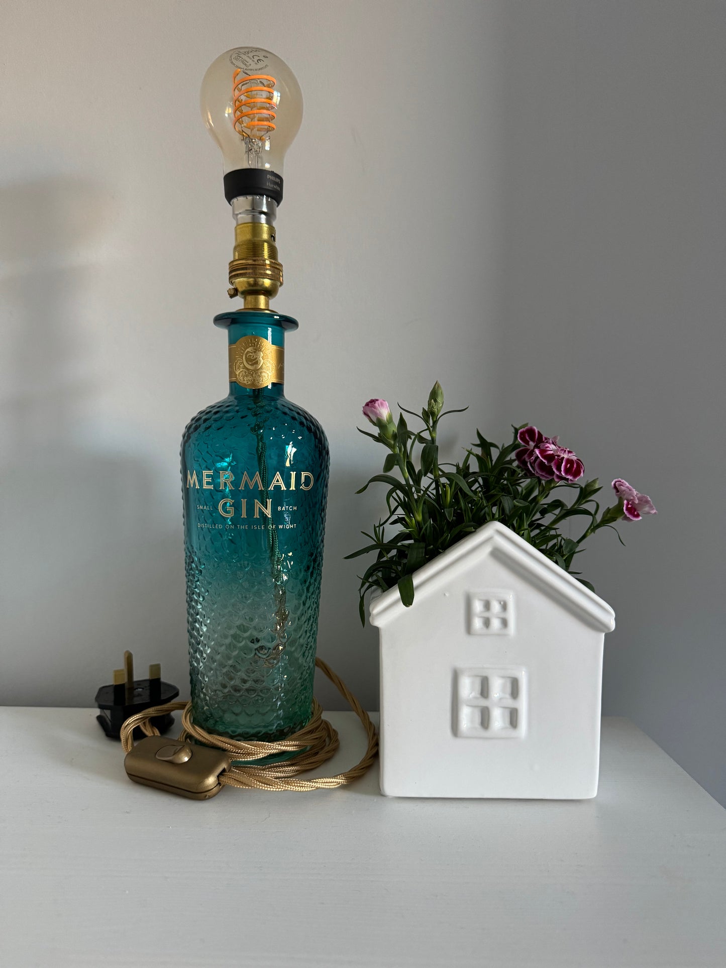 Mermaid Blue Gin Lamp